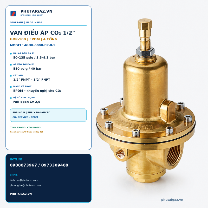 Van điều áp 4GDR-500B-EP-B-S, 1/2